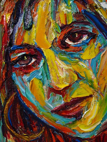 Modern woman girl art signed - modern,