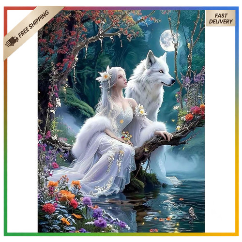 Animal wolf diamond art kit - animal,
